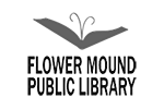 The logo of the Flower Mound, Texas Public Library.